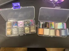 CHNRMJL-Lámina de transferencia de manicura holográfica, pegatinas adhesivas en envoltorios de papel AB, estrellado, accesorios de decoración de uñas