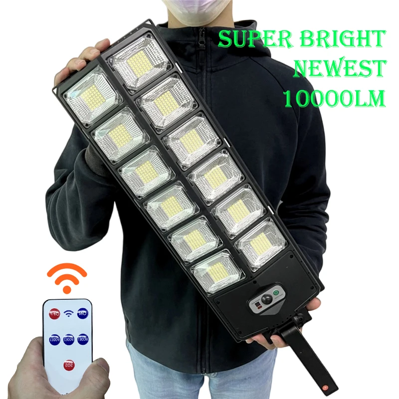 newest 20000w led solar lights 3 modes outdoor garden street light with motion sensor waterproof wall light for garage 10000 Lumens Newest Solar Light Outdoor Wall Street Lamp Waterproof LED Lamp With Motion Sensor Lights Sunlight for Garden Yard