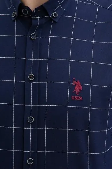 U.S. POLO ASSN. Темно-синяя квадратная Узкая рубашка