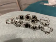 Tocona 11 unids/set antiguo Vintage de Color plata de diamantes de imitación anillo de conjunto para las mujeres geométrico nudillo conjunto de Anillos Midi Anillos 10057