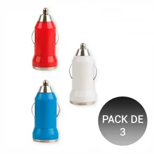 Chargeur de voiture allume-cigare Qualcomn 3.0 adaptateur de prise pour téléphone smartphone Charge rapide avec double sortie USB et lumière LED
