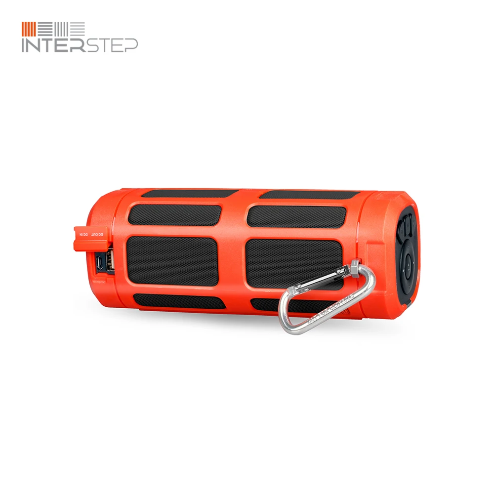 Красный Портативная колонка INTERSTEP SBS 160 блютуз с радио, 16 Вт, серая - Цвет: Красный