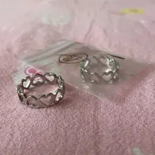 Skyrim-Anillo de corazón hueco para mujer, sortija de acero inoxidable, romántico, Color oro rosa, anillos de compromiso de boda informales, regalo de joyería