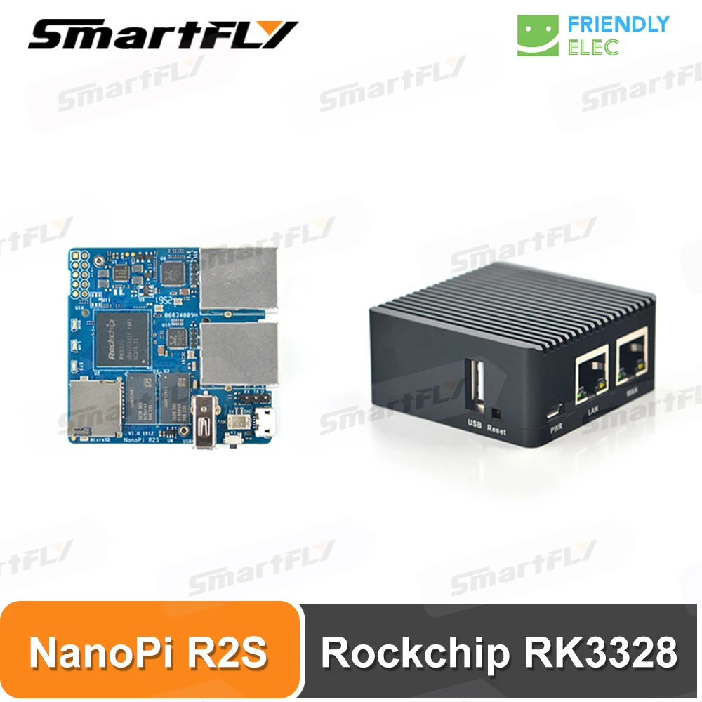 2020 Новый NanoPi R2S Rockchip RK3328 с ЧПУ металлический корпус мини роутер двойной