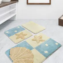 Коврик для ванной | коврик для ванной нескользящие Противоскользящие коврики морские звезды синий 3л набор 60X100 Cm-50X60 Cm-40X60 см