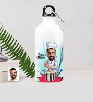

Personalized Mr Master Chef Caricature Of Metal Water bowl (500 ml.) 2