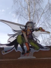 Genshin-Juego de mesa con base para disfraz de personaje, modelo de placa con base, modelo de figura de acrílico, ventiladores para decoración, regalo, Zhongli Mona Xinyan