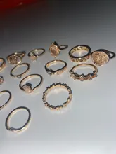 Tocona 15 unids/set, Virgen María Anillos de oro para mujer corazón manos de Fátima Anillos Cruz hoja geométrica Kольцо de joyería 7056