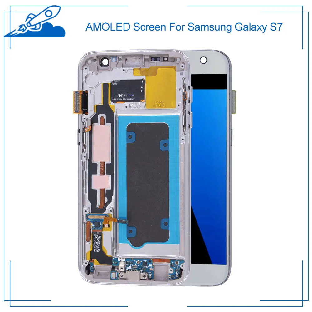 

Ori For Samsung Galaxy S7 G930F Super AMOLED Display Touch Screen Digitizer Assembly Replacement Parts No Died Pixel