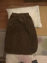 Corduroy Skirt Elastic-Waist Classic Vintage Women WONDERLAND Female A-Line NINI Autumn