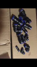 Conector neumático PV, manguera de aire/agua y conector de empuje de tubo de plástico de 4-16mm, conector rápido de manguera, adaptador de ángulo, enchufe 1 Uds