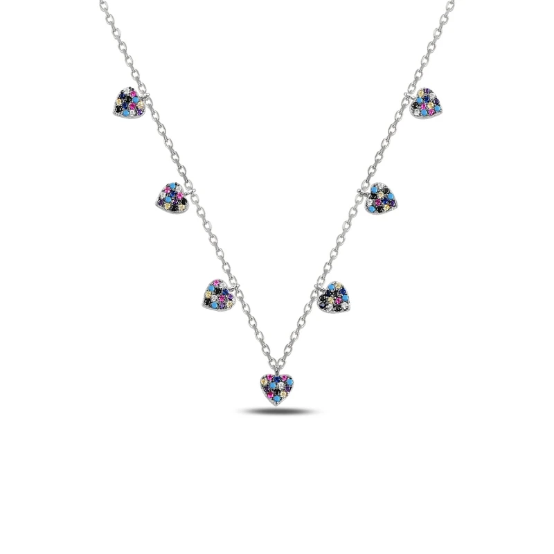 

Armagano Mixed Color Zircon Stone Dangle Heart Pendant