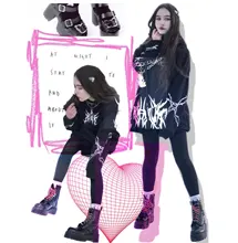 Sudadera con capucha de talla grande para mujer, ropa de calle de estilo coreano harajuku, tops con estampado de manga larga, jerséis de verano