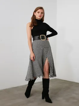 

WOMEN SKIRT GREY CLOTHING JUPE DRESS SLASH THICK STRAIGHT DOLLY MIDI MAXI SHORT LUXURY AUTUMN WINTER TOP FASHION SEASON