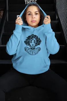 

Angemiel Wear Eye Reflection Blue Women 'S Hooded Sweatshirt