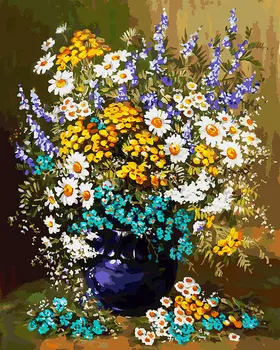 

Bouquet of field flowers, 40*50 cm painting coloring by numbers on canvas Snow White 039-AB