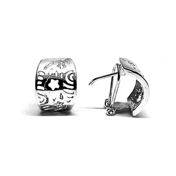 

925 sterling silver earrings m drawings star puffs [AB2580]