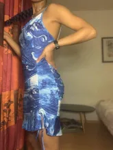 Vestido de primavera-verano fruncido sin mangas,