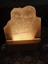 Night-Light Wooden-Base Christmas-Gift Photo-Customized Wedding DIY Holiday for USB 3D