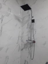 Bathroom Faucet Black Rain Shower Head Thermostatic Bath Faucet Wall Mounted Bathtub