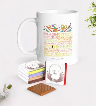 

Personalized Teacher's Words White Mug and Chocolate Gift Seti-1