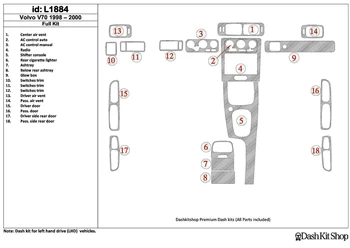 

Interior lining for Volvo V70 1998-2000. Set L1884.