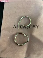ANENJERY-pendientes de aro de Plata de Ley 925 Retro para mujer, con personalidad francesa, hebillas para las orejas, S-E1474