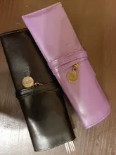 Nuevo estilo de cuero de la PU monedero bolsa de maquillaje Pem lápiz caso cosmético bolso Retro