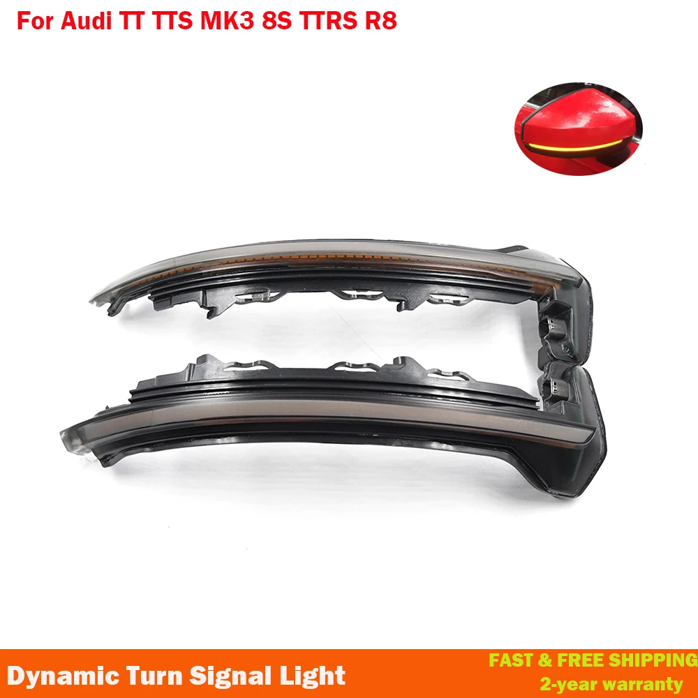 2Pcs For Audi Tt Tts Mk3 8S 2015-2020 Ttrs R8 Led Dynamic Turn Signal Light Side Mirror Indicator Blinker
