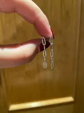 ROXI Ins-Pendientes largos redondos de geometría para mujer, aretes de pisapapeles, Piercing, joyería de plata de ley 925, aretes