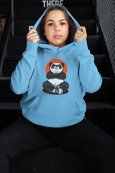 

Angemiel Wear Fighter Panda Blue Women 'S Hooded Sweatshirt