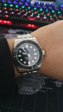 Miuksi-Reloj de mano verde superluminoso, plateado y dorado, movimiento NH35 NH36