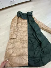 Luzuzi-Chaqueta de plumón de doble cara con cuello alto para mujer, Parkas largas acolchadas cálidas con doble botonadura de plumón de pato blanco para invierno
