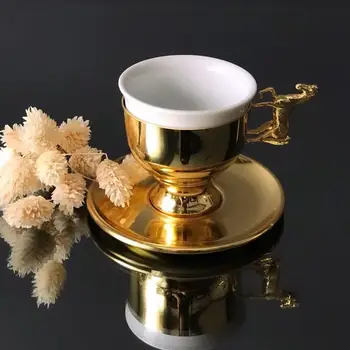 

Elegant and Luxury Horse Figured Gold Special Turkish Coffee Espresso Cup set