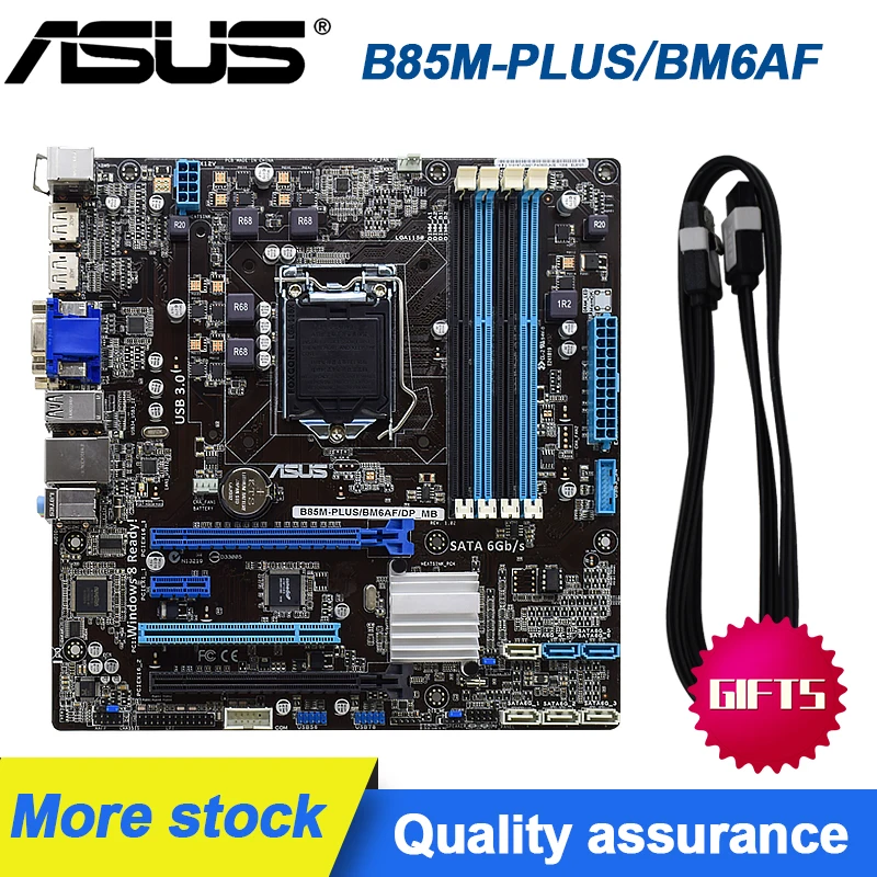 ASUS-B85M-PLUS-BM6AF-DP-MB-LGA-1150-Motherboard-DDR3-Intel-B85-SATA3 ...