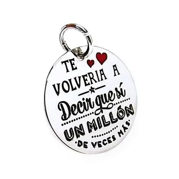 

Pendant Silver Law 925m round pin enameled hearts [AB5380GR] -Customizable-RECORDING INCLUDED IN THE PRICE
