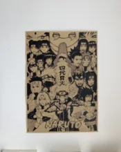 Póster Retro de anime Ninja, pósteres Retro de anime, cartel Uzumaki, pieza de Bar, café, decoración de pared para el hogar, pegatina