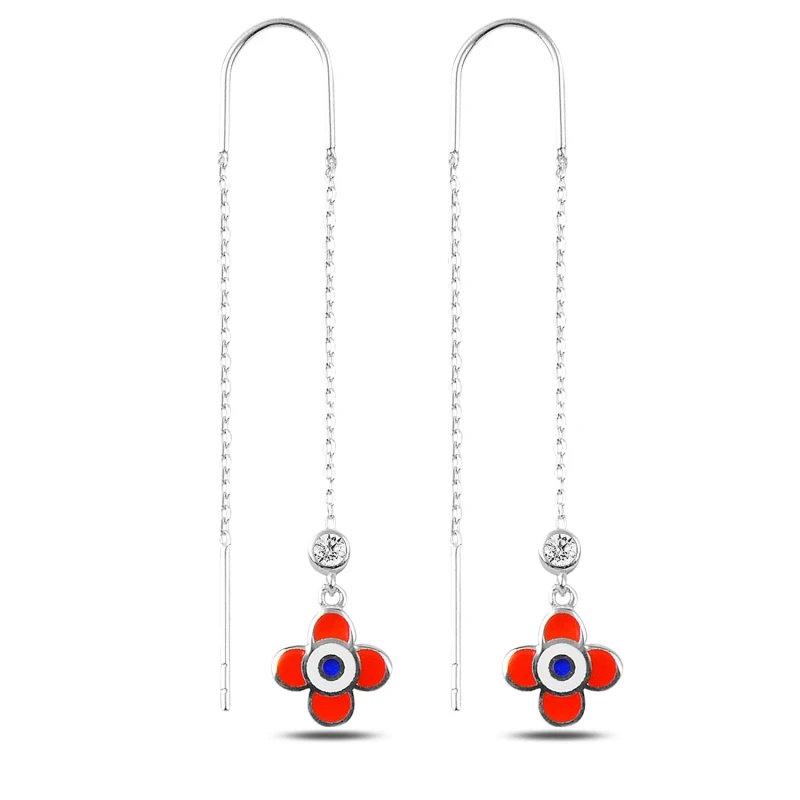 

Armagano Zircon Cubic Zirconia and Cabochons Flower Japanese Earrings