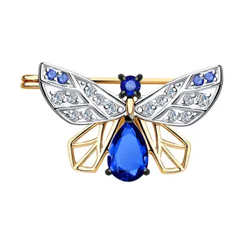 

Brooch Sokolov in Gold with cubic zirconia, fashion jewelry, gold, 585, women's male