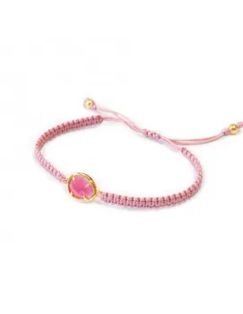 

Bracelet macrame pink with semiprecious stone