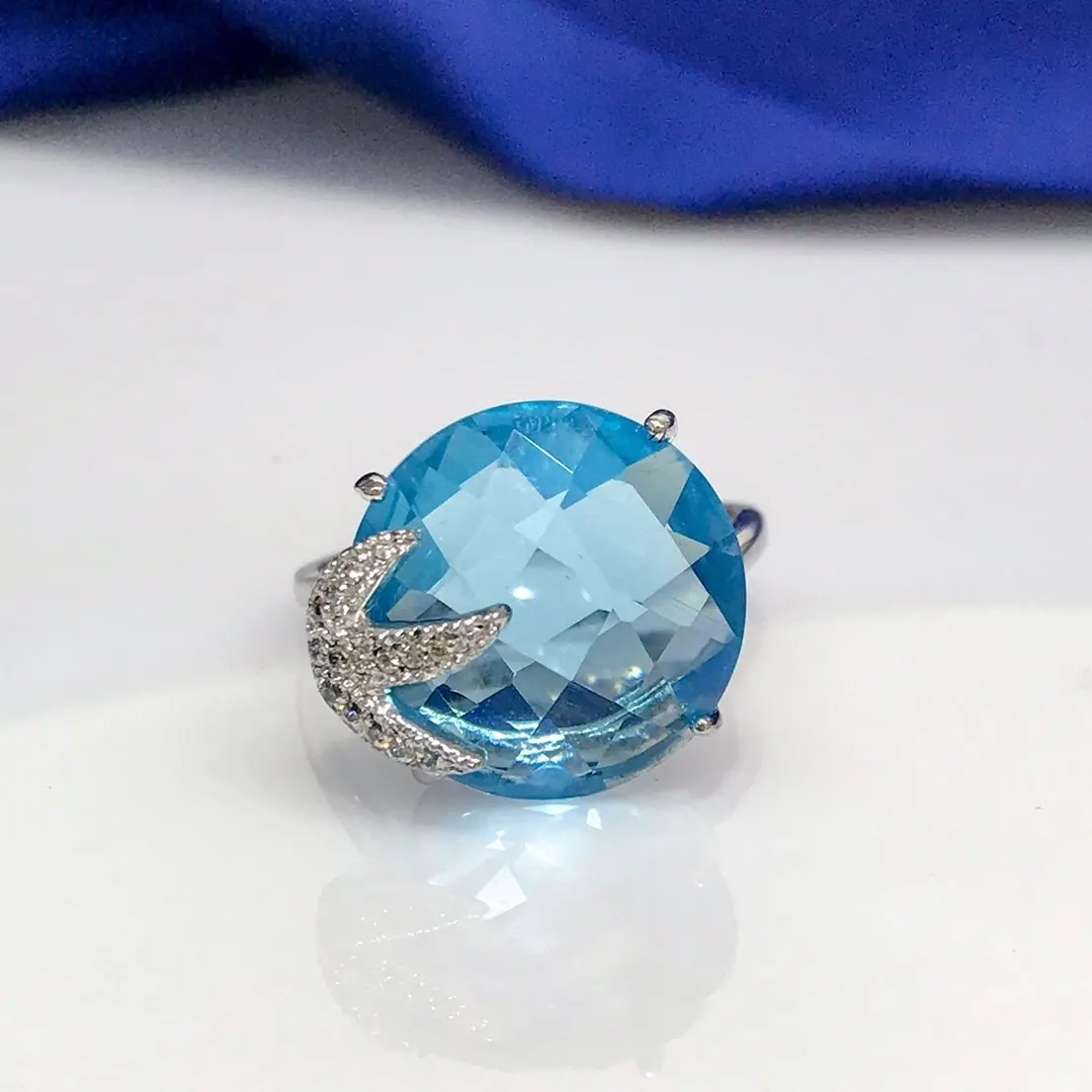 Aquamrine итальянский качественный серебряный комплект костюм