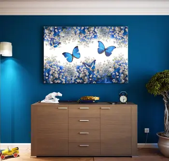 

Blue Butterfly Canvas Table