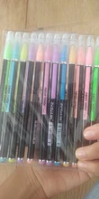 12 unids/set juego de bolígrafos de Gel de brillo bolígrafos para la escuela Oficina libro para colorear para adultos revistas dibujo garabatos arte marcadores de pluma de promoción