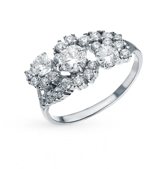 

Silver ring with cubic zirconia sunlight sample 925 test