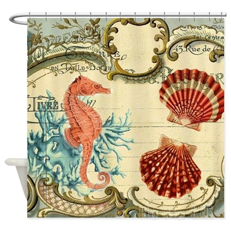 

Romantic Seashells Shabby Chic Decorative Shower Curtain By Ho Me Lili