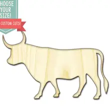 10 pBull деревянные вырезанные-на заказ Выберите свой размер-лазерная резка Деревянные Художественные товары для рукоделия Настенный декор свадебный детский DCS0081