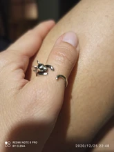 CHENGXUN-Anillo de latón ajustable con ratón para mujer, nudillo de latón, estilo bohemio, elegante, joyería