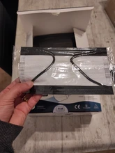 Mascarilla Médica Quirúrgica desechable para adultos, máscara no tejida con filtro, protectora de 3 capas, color negro