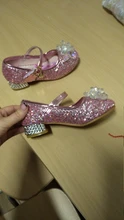 Disney-zapatos de princesa Elsa para niña, zapatos de vestir de dibujos animados de Frozen para niña, zapatos de fiesta de moda con tacones altos, regalo de Navidad