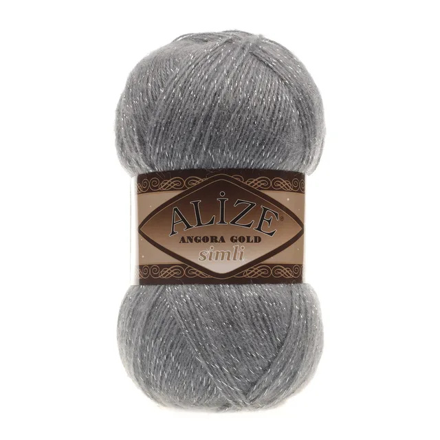 Alize Angora Gold Simli, Silvery, Knitting, Acrylic Yarn, Wool, Sweater Yarn, Crochet Yarn, Winter Yarn,n, Light Yarn, Lace 87